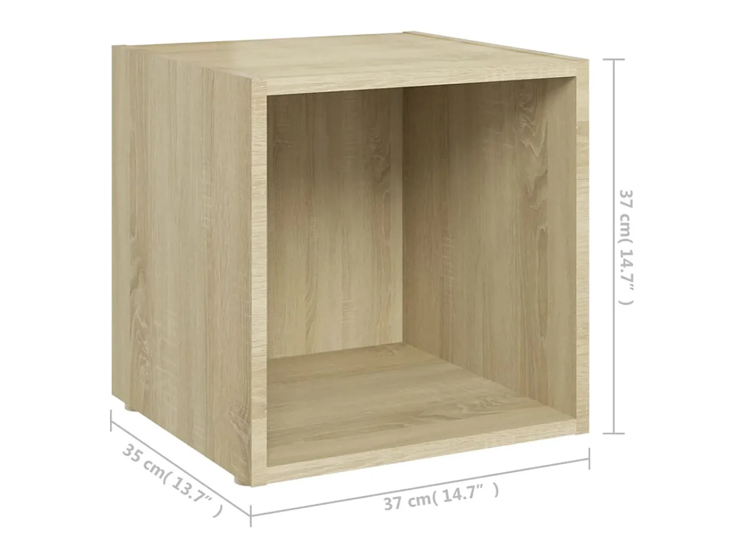 Helloshop26 Suporte de TV multimídia prateleira de TV aparador de TV sala de jantar sala de estar quarto carvalho Sonoma 37 x 35 x 37 cm madeira de engenharia marrom 02_0027525^ Móvel De Tv