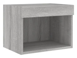 Móvel De Tv*Helloshop26 Suporte de TV multimídia prateleira de TV buffet de TV sala de jantar sala de estar quarto com LED 8 peças Sonoma Engineered Wood cinza 02_0029484 Castanho