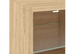 Móvel De Tv|Helloshop26 Suporte de TV multimídia prateleira de TV buffet de TV sala de jantar sala de estar quarto com LED 8 peças carvalho Sonoma madeira projetada marrom 02_0029482 Castanho