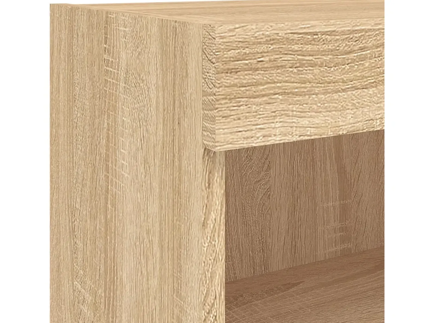 Móvel De Tv|Helloshop26 Suporte de TV multimídia prateleira de TV buffet de TV sala de jantar sala de estar quarto com LED 8 peças carvalho Sonoma madeira projetada marrom 02_0029482 Castanho