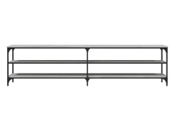 Helloshop26 Suporte de TV multimídia prateleira de TV buffet de TV sala de jantar sala de estar quarto sonoma 200 x 30 x 50 cm madeira projetada e metal cinza 02_0028436^ Móvel De Tv