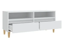 Outlet Helloshop26 Suporte de TV multimídia prateleira de TV aparador de TV sala de jantar sala de estar quarto 100 x 345 x 445 cm madeira de engenharia branca 02_0025469 Branco