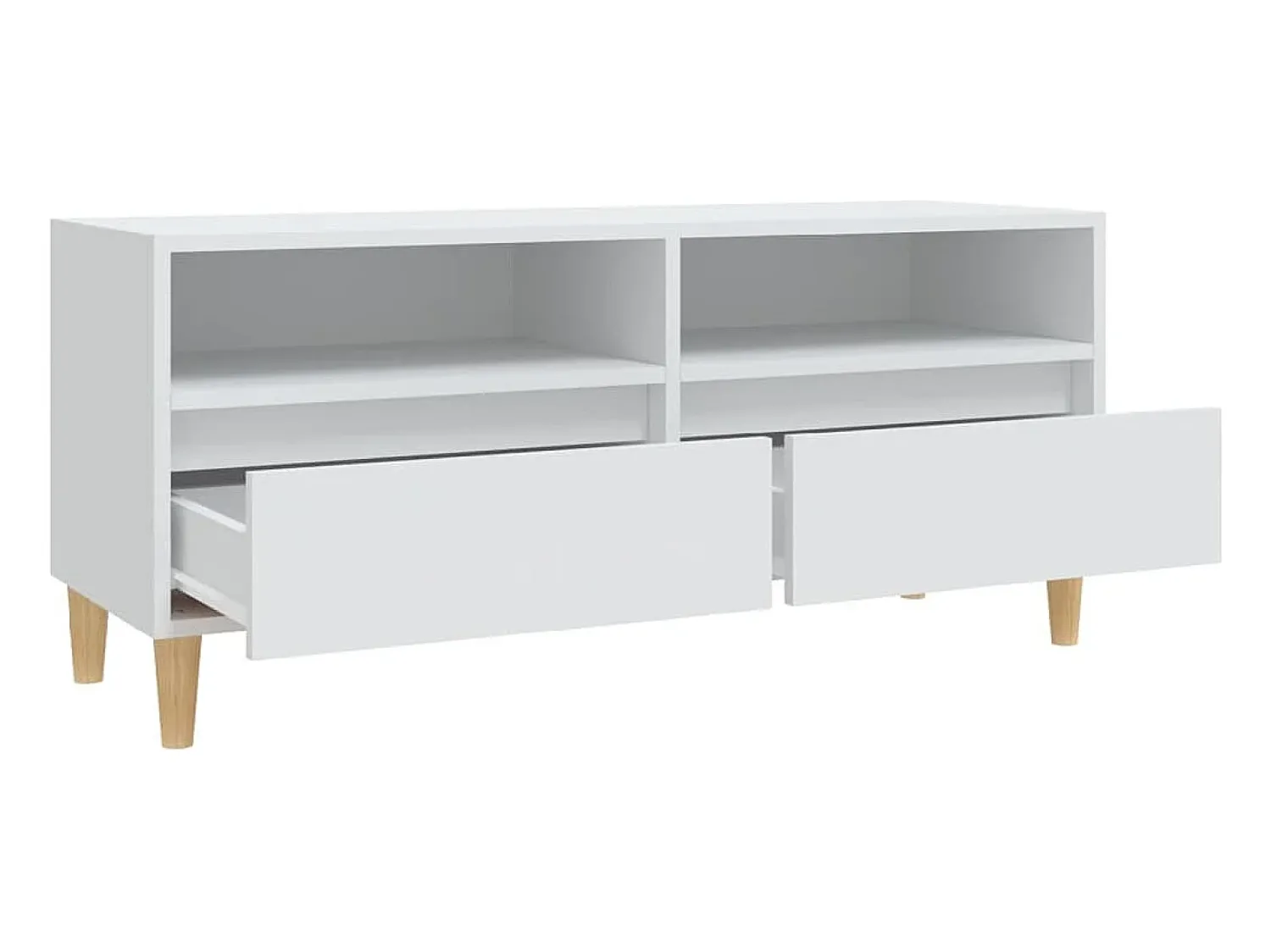 Outlet Helloshop26 Suporte de TV multimídia prateleira de TV aparador de TV sala de jantar sala de estar quarto 100 x 345 x 445 cm madeira de engenharia branca 02_0025469 Branco