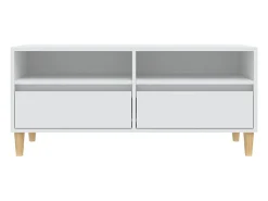 Outlet Helloshop26 Suporte de TV multimídia prateleira de TV aparador de TV sala de jantar sala de estar quarto 100 x 345 x 445 cm madeira de engenharia branca 02_0025469 Branco