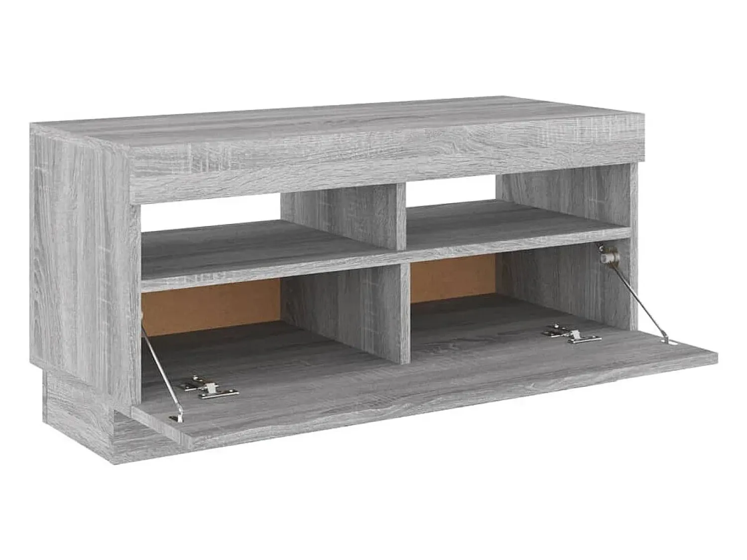 Móvel De Tv|Helloshop26 Suporte de TV multimídia prateleira de TV aparador armário de TV sala de jantar sala de estar quarto com luzes LED Sonoma 80 x 35 x 40 cm cinza 02_0026830 Cinzento
