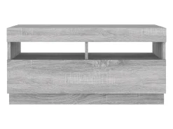 Móvel De Tv|Helloshop26 Suporte de TV multimídia prateleira de TV aparador armário de TV sala de jantar sala de estar quarto com luzes LED Sonoma 80 x 35 x 40 cm cinza 02_0026830 Cinzento