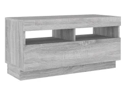 Móvel De Tv|Helloshop26 Suporte de TV multimídia prateleira de TV aparador armário de TV sala de jantar sala de estar quarto com luzes LED Sonoma 80 x 35 x 40 cm cinza 02_0026830 Cinzento