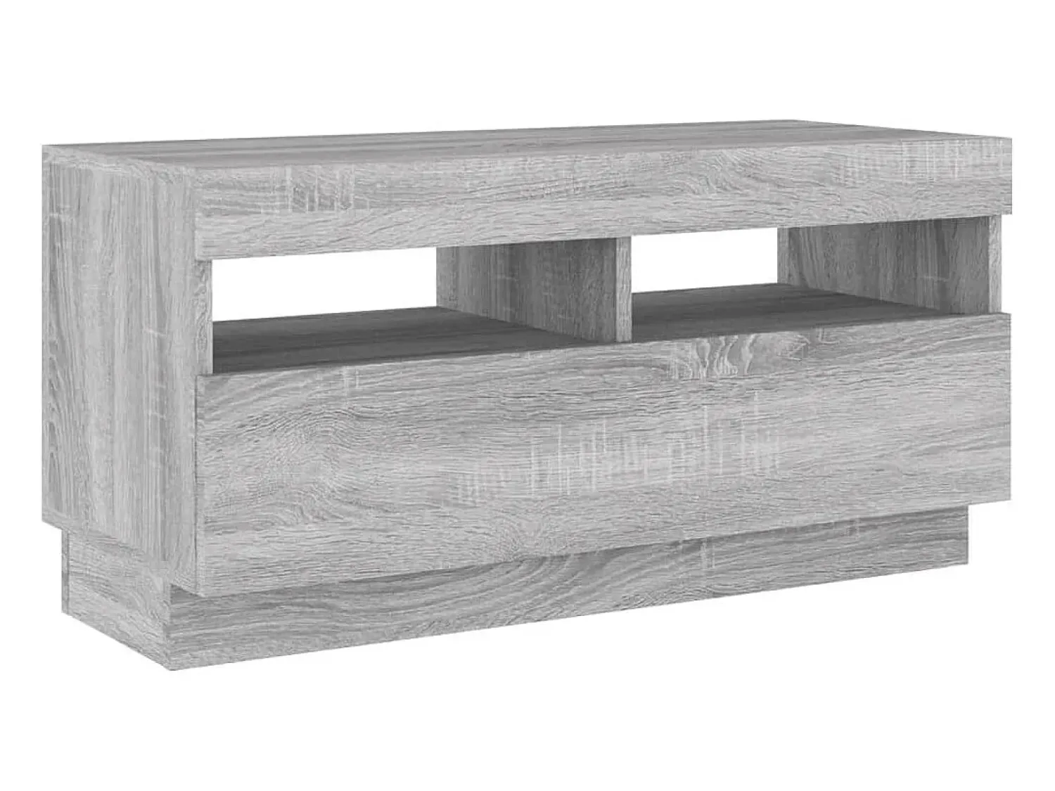 Móvel De Tv|Helloshop26 Suporte de TV multimídia prateleira de TV aparador armário de TV sala de jantar sala de estar quarto com luzes LED Sonoma 80 x 35 x 40 cm cinza 02_0026830 Cinzento
