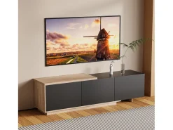 Discount Suporte de TV com iluminação LED integrada, móvel para TV, para sala de estar e quarto, 240 x 38 x 44 cm, Preto