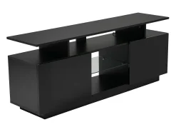 Best Hauss Spole Suporte de TV com iluminação LED de 16 cores e 2 portas - para TVs de 40 a 49 polegadas. Preto