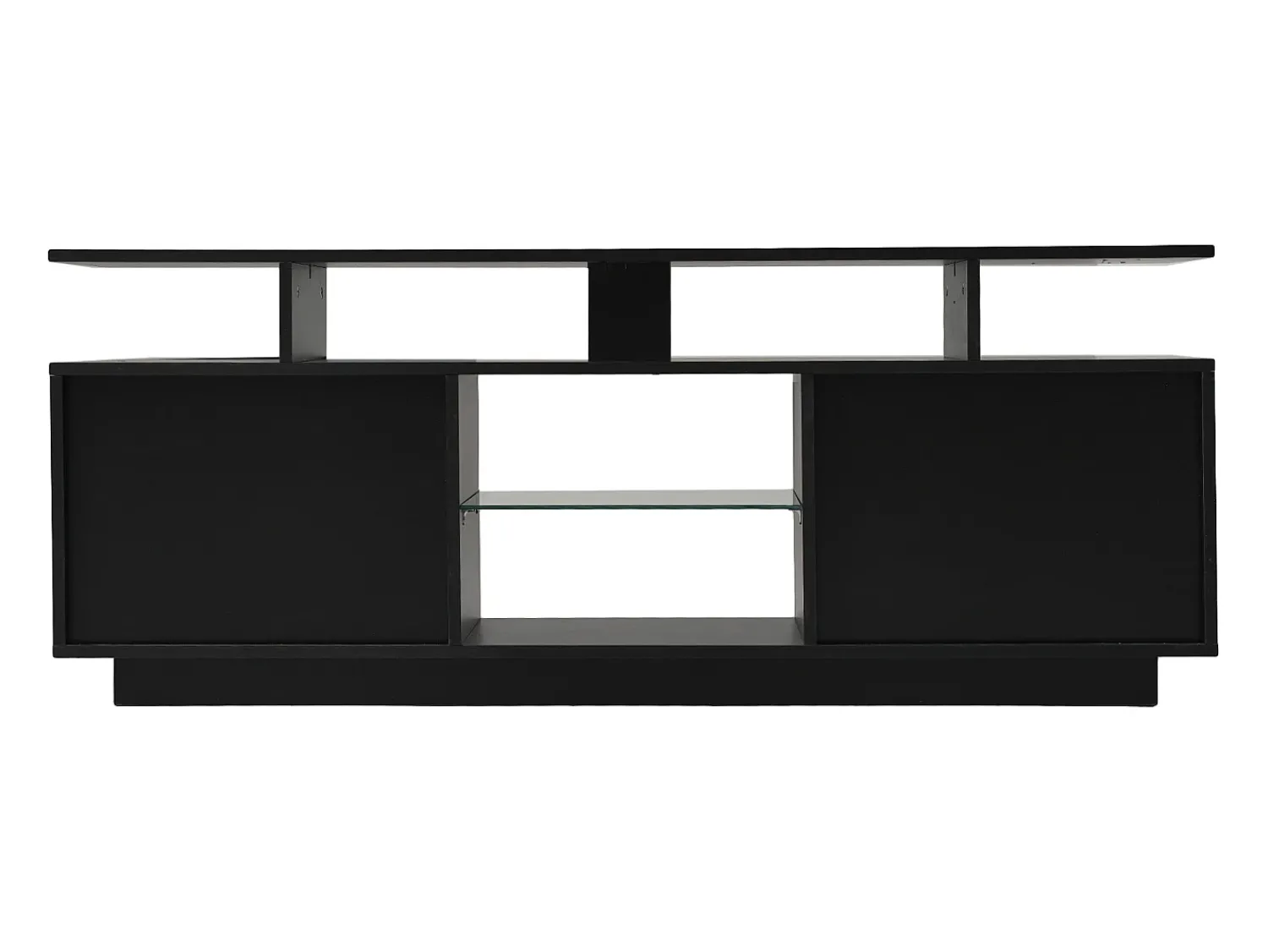 Best Hauss Spole Suporte de TV com iluminação LED de 16 cores e 2 portas - para TVs de 40 a 49 polegadas. Preto