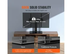 Suporte de TV SucceBuy 81-140cm Giratório com Altura Ajustável, Suporte de TV Universal, Oferecendo uma Experiência de Visualização Confortável^ Móvel De Tv