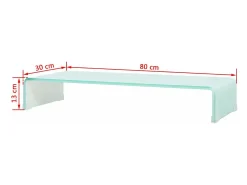 Móvel De Tv|Helloshop26 Suporte de TV/aparador/monitor prático e com design exclusivo para TVs de vidro branco de 80 cm (2502231) Transparente
