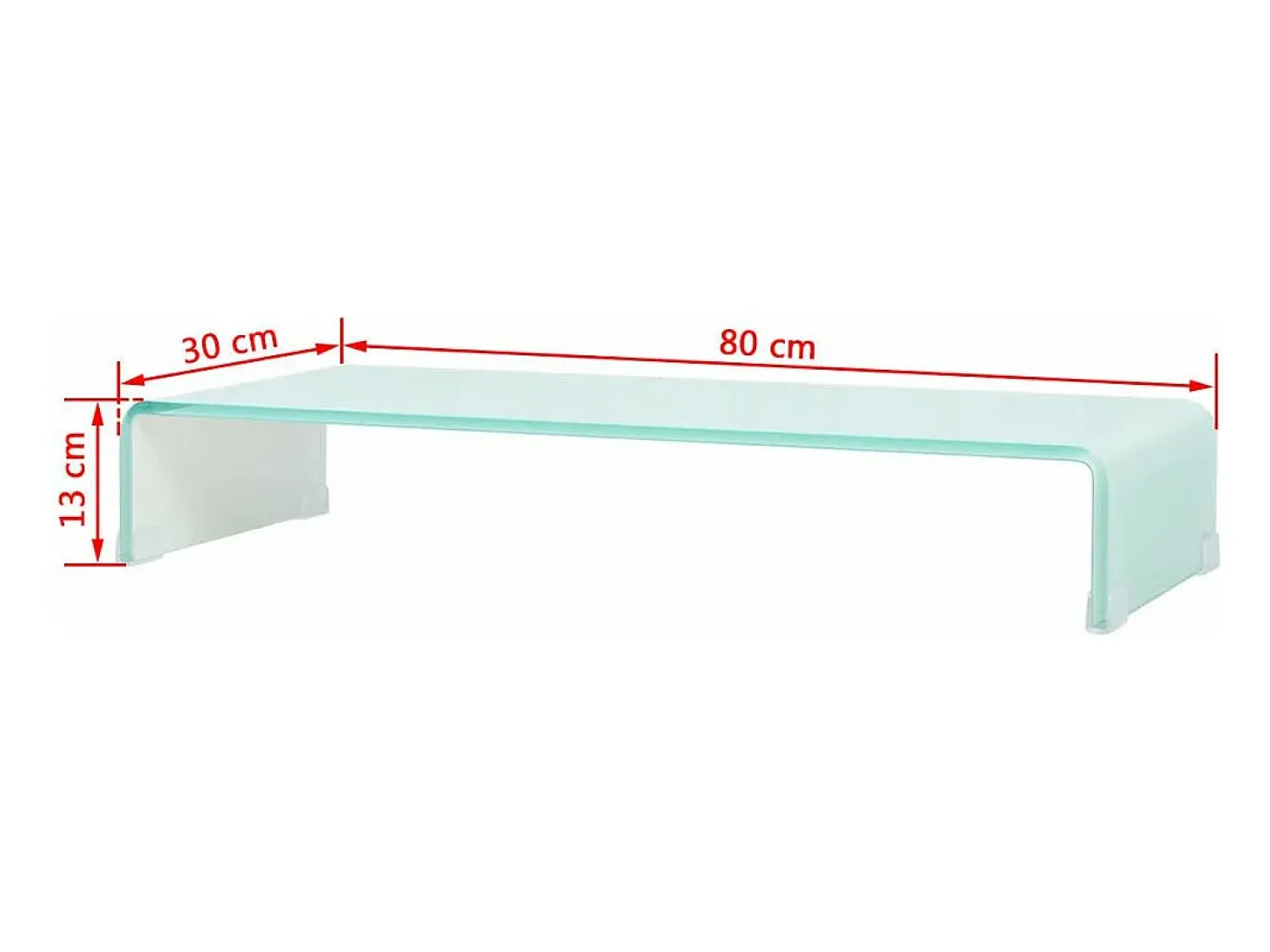 Móvel De Tv|Helloshop26 Suporte de TV/aparador/monitor prático e com design exclusivo para TVs de vidro branco de 80 cm (2502231) Transparente