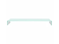 Móvel De Tv|Helloshop26 Suporte de TV/aparador/monitor de design prático para TV de vidro branco de 120 cm 2502225 Transparente