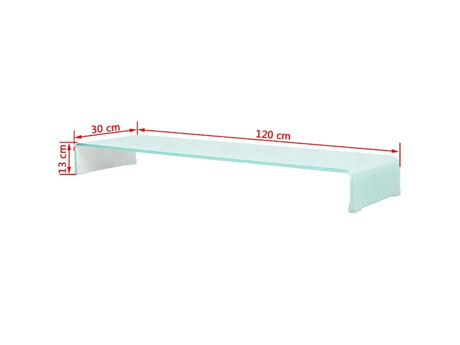 Móvel De Tv|Helloshop26 Suporte de TV/aparador/monitor de design prático para TV de vidro branco de 120 cm 2502225 Transparente