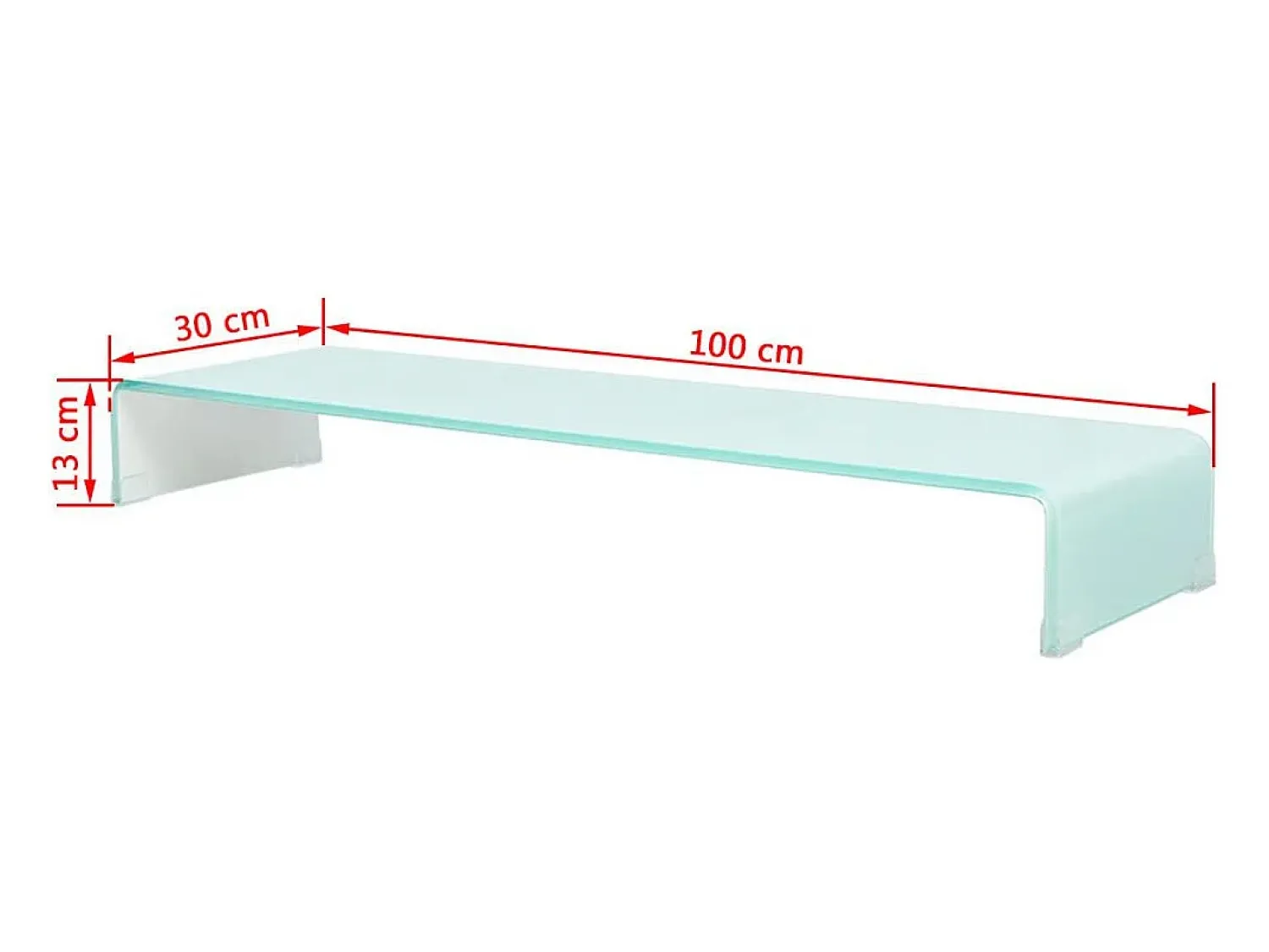 Helloshop26 Suporte de TV/aparador/monitor de design prático para TV de vidro branco de 100 cm 2502222^ Móvel De Tv