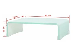 Móvel De Tv*Mobikasa Suporte de TV/aparador/montagem para monitor de design prático para TV de vidro branco de 40 cm 2502227 Transparente