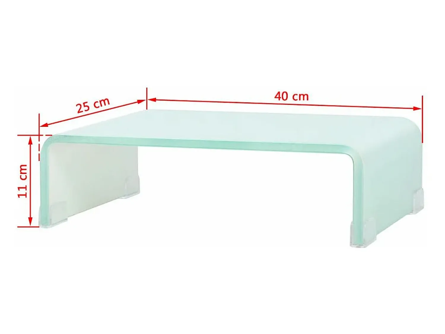 Móvel De Tv*Mobikasa Suporte de TV/aparador/montagem para monitor de design prático para TV de vidro branco de 40 cm 2502227 Transparente