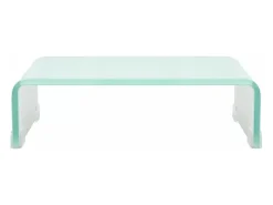 Móvel De Tv*Mobikasa Suporte de TV/aparador/montagem para monitor de design prático para TV de vidro branco de 40 cm 2502227 Transparente