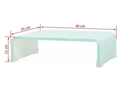 Móvel De Tv*Mobikasa Suporte de TV/aparador/montagem para monitor de design prático para TV de vidro branco de 40 cm 2502227 Transparente
