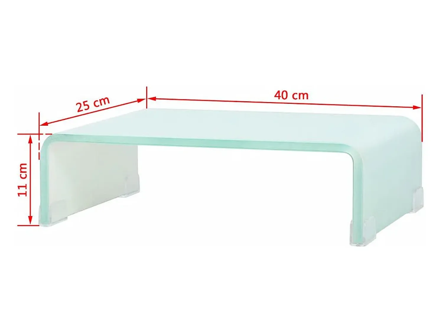 Móvel De Tv*Mobikasa Suporte de TV/aparador/montagem para monitor de design prático para TV de vidro branco de 40 cm 2502227 Transparente