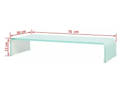 Outlet Mobikasa Suporte de TV/aparador/montagem para monitor de design prático para TV de vidro branco de 70 cm 2502049 Transparente