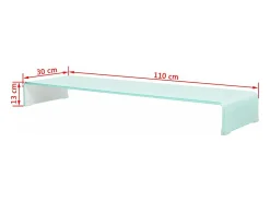 Helloshop26 Suporte de TV/aparador/montagem para monitor de design prático para TV de vidro branco de 110 cm 2502223^ Móvel De Tv