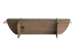 Online Dmora Suporte de TVDmarcoli, Aparador de sala, Armário de TV baixo, Base de parede equipada, 158x35h40 cm, Nogueira Castanho