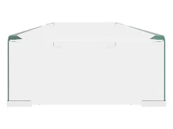 Móvel De Tv| Suporte de TV/monitores em vidro 100x30x13 cm PT142089 Transparente