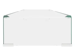 Móvel De Tv| Suporte de TV/monitores em vidro 110x30x13 cm PT232461 Transparente