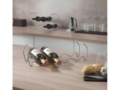 Acessórios De Arrumação|Acessório Vinho E Bar|METALTEX Suporte empilhável para 12 garrafas modulável em t cinza Polytherm®