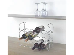 Acessórios De Arrumação|Acessório Vinho E Bar|METALTEX Suporte empilhável para 12 garrafas modulável em t cinza Polytherm®