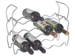 Acessórios De Arrumação|Acessório Vinho E Bar|METALTEX Suporte empilhável para 12 garrafas modulável em t cinza Polytherm®