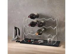 Acessórios De Arrumação|Acessório Vinho E Bar|METALTEX Suporte empilhável para 12 garrafas modulável em t cinza Polytherm®