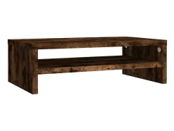 Móvel De Tv| Suporte monitor 42x24x13cm derivados de madeira carvalho fumado PT304576 Castanho