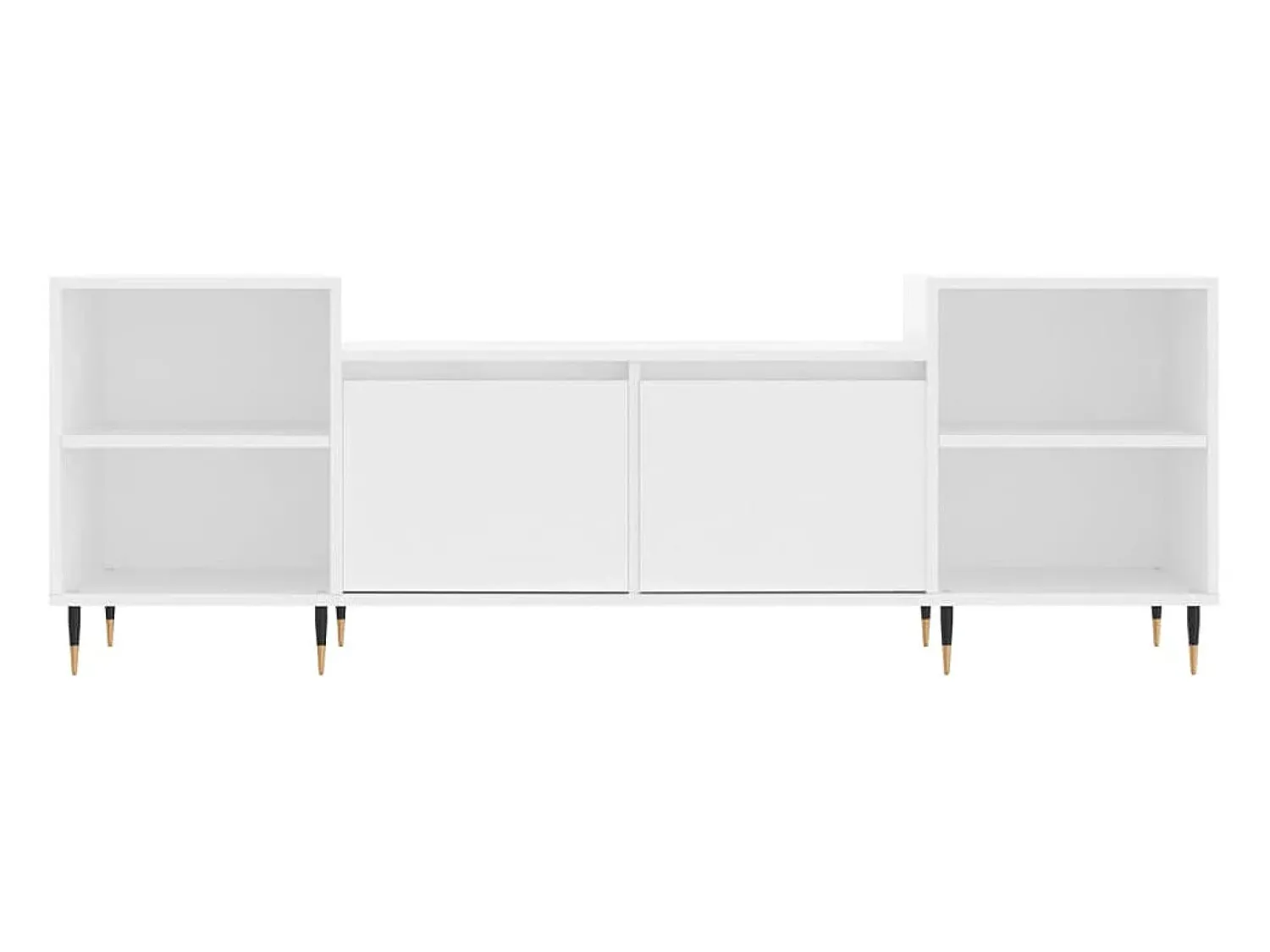 Hot Helloshop26 Suporte multimídia para TV prateleira para TV aparador armário para TV sala de jantar sala de estar quarto 160 x 35 x 55 cm madeira engenheirada branca 02_0026061 Branco