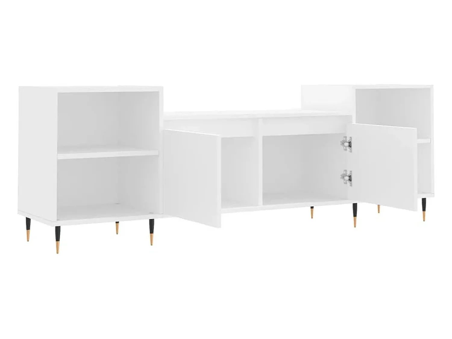 Hot Helloshop26 Suporte multimídia para TV prateleira para TV aparador armário para TV sala de jantar sala de estar quarto 160 x 35 x 55 cm madeira engenheirada branca 02_0026061 Branco
