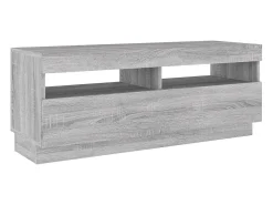 Móvel De Tv|Helloshop26 Suporte multimídia para TV prateleira para TV aparador armário para TV sala de jantar sala de estar quarto com luzes LED Sonoma 100 x 35 x 40 cm cinza 02_0026795 Cinzento