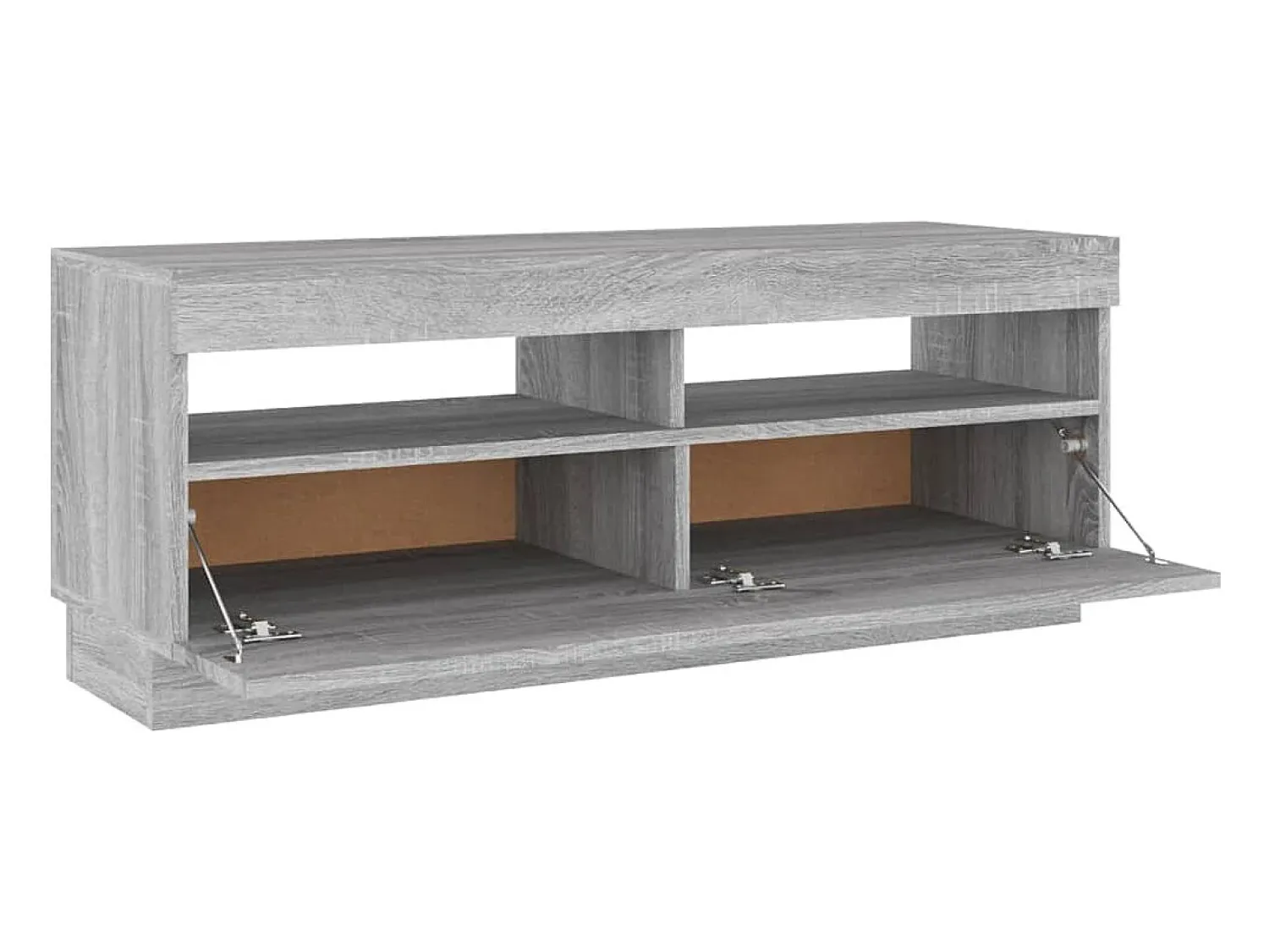 Móvel De Tv|Helloshop26 Suporte multimídia para TV prateleira para TV aparador armário para TV sala de jantar sala de estar quarto com luzes LED Sonoma 100 x 35 x 40 cm cinza 02_0026795 Cinzento