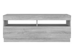 Móvel De Tv|Helloshop26 Suporte multimídia para TV prateleira para TV aparador armário para TV sala de jantar sala de estar quarto com luzes LED Sonoma 100 x 35 x 40 cm cinza 02_0026795 Cinzento