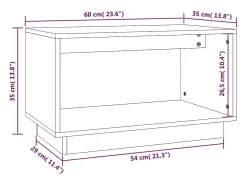 Helloshop26 Suporte multimídia para TV prateleira para TV aparador armário para TV sala de jantar sala de estar quarto 60 x 35 x 35 cm madeira maciça de pinho marrom 02_0026134^ Móvel De Tv