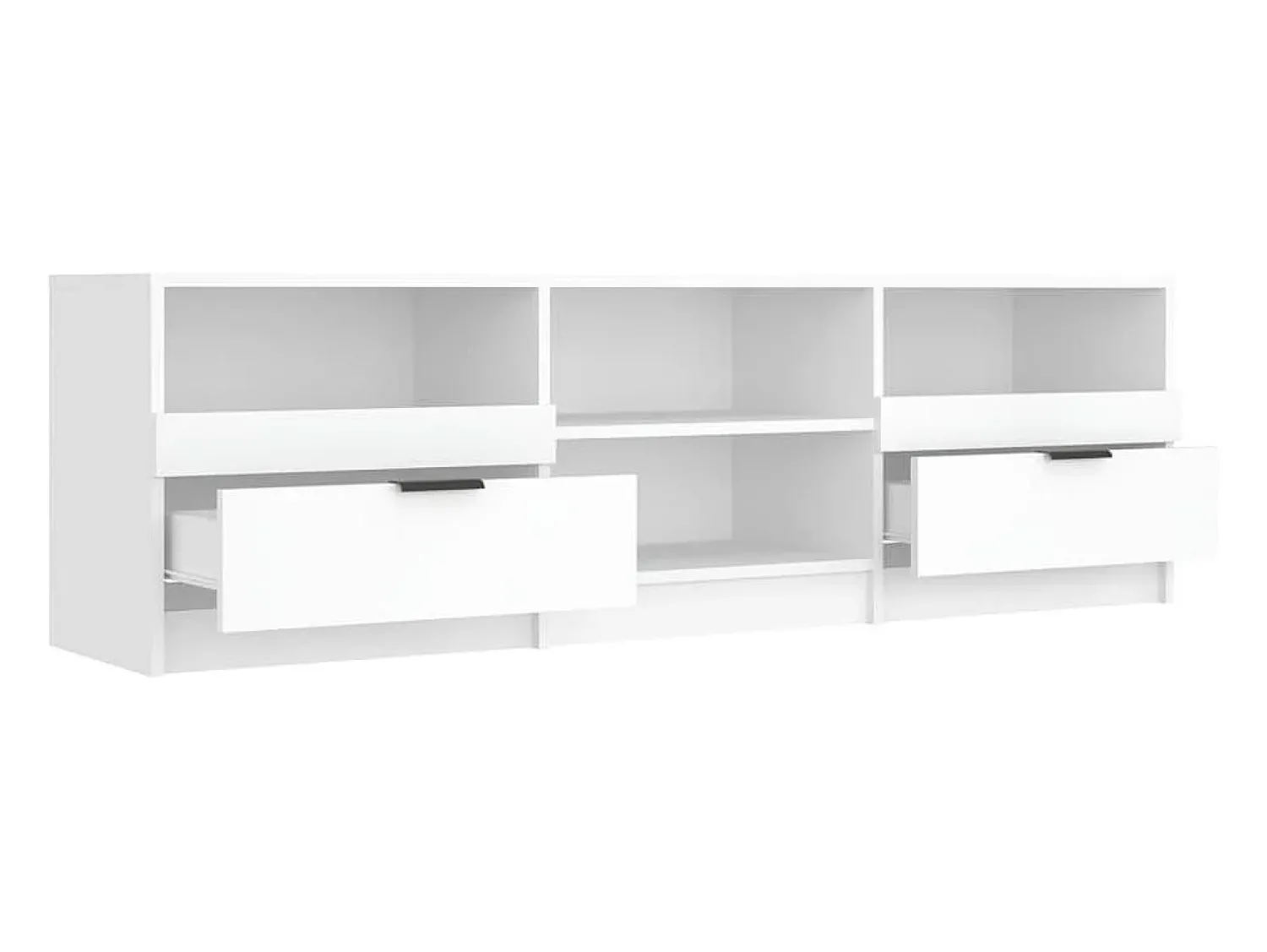 Móvel De Tv|Helloshop26 Suporte multimídia para TV prateleira para TV aparador armário para TV sala de jantar sala de estar quarto 150 x 33,5 x 45 cm madeira engenheirada branca 02_0026009 Branco