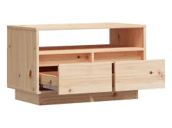 Móvel De Tv|Helloshop26 Suporte multimídia para TV prateleira para TV aparador armário para TV sala de jantar sala de estar quarto 60 x 35 x 37 cm madeira maciça de pinho marrom 02_0026138 Castanho