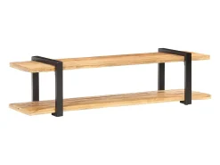 Helloshop26 Suporte multimídia para TV prateleira para TV armário para TV sala de jantar sala de estar quarto 160 x 40 x 40 cm madeira maciça de manga marrom natural 02_0026073^ Móvel De Tv