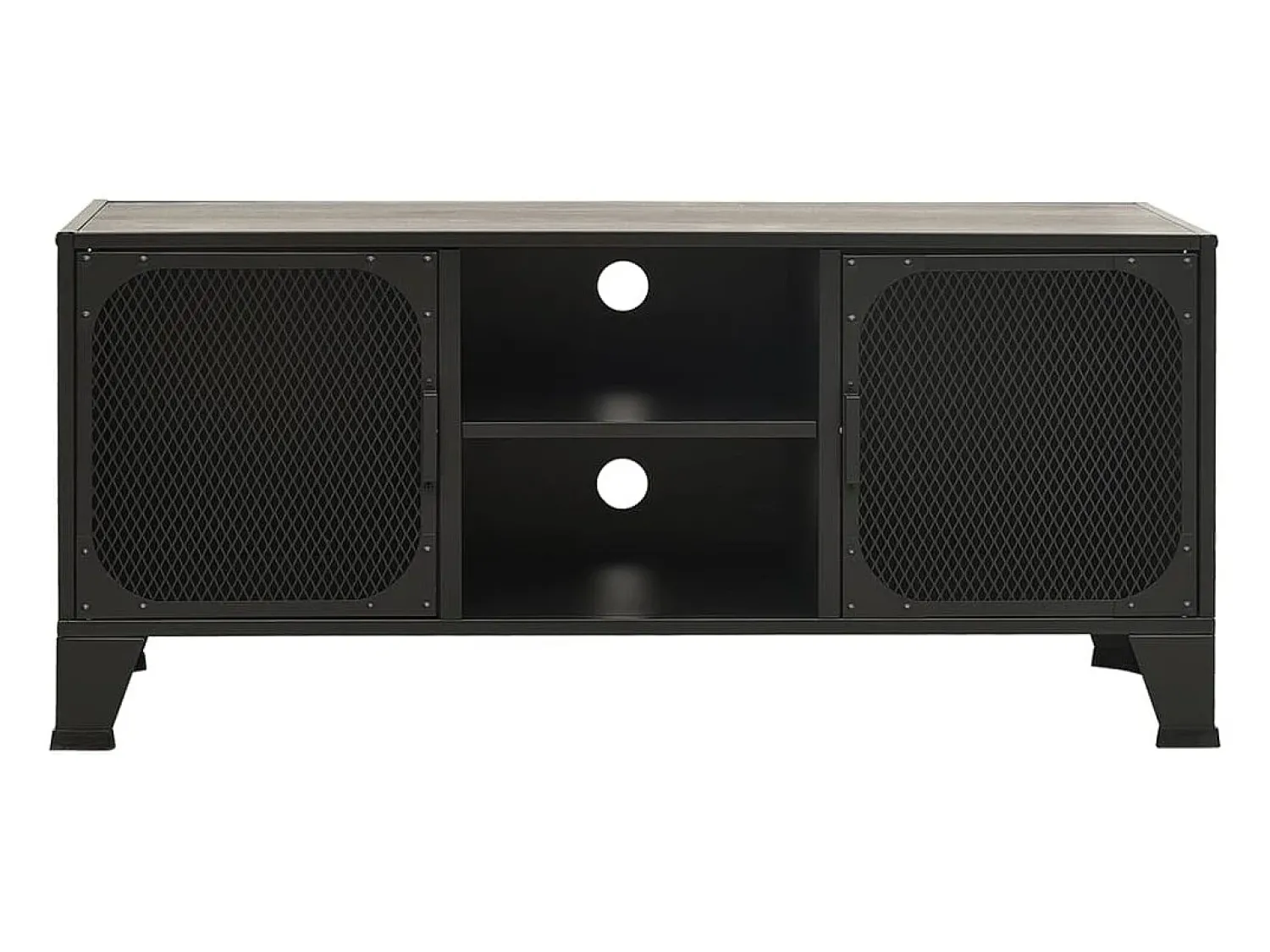 Móvel De Tv|Helloshop26 Suporte multimídia para TV prateleira para TV móvel para TV sala de jantar sala de estar quarto 105 x 36 x 47 cm metal e MDF cinza 02_0025695 Cinzento