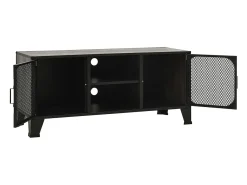 Móvel De Tv|Helloshop26 Suporte multimídia para TV prateleira para TV móvel para TV sala de jantar sala de estar quarto 105 x 36 x 47 cm metal e MDF cinza 02_0025695 Cinzento