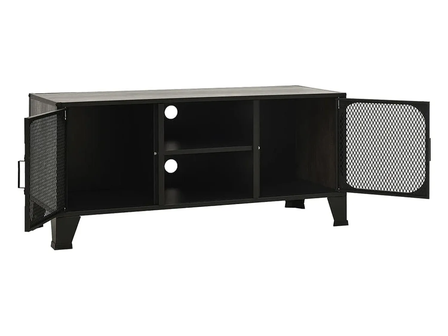 Móvel De Tv|Helloshop26 Suporte multimídia para TV prateleira para TV móvel para TV sala de jantar sala de estar quarto 105 x 36 x 47 cm metal e MDF cinza 02_0025695 Cinzento