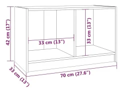Helloshop26 Suporte multimídia para TV prateleira para TV aparador armário para TV sala de jantar sala de estar quarto 70 x 33 x 42 cm madeira maciça de pinho 02_0026176^ Móvel De Tv