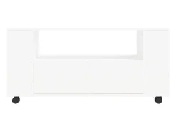 Móvel De Tv*Helloshop26 Suporte multimídia para TV prateleira para TV aparador armário para TV sala de jantar sala de estar quarto 102 x 34,5 x 43 cm madeira engenheirada branca 02_0025559 Branco